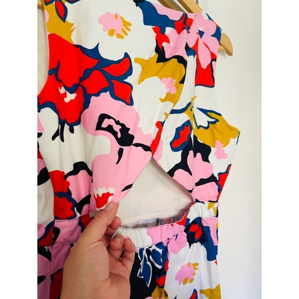 Anthropologie Whit Two Petal Print Dress with pockets and back opening Sz 6 - Picture 6 of 10